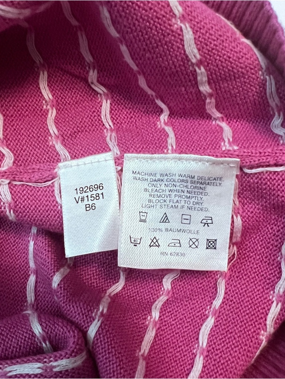 Lands’ End Pink White Knit Sweater Vest XL‎ Cotton Floral Tulip Preppy - Picture 4 of 4
